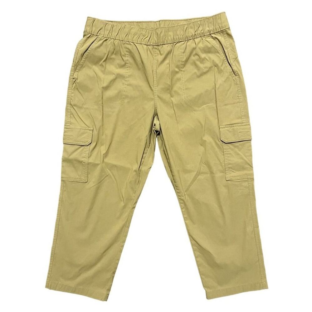 EDDIE BAUER Rainier Cropped Pull On Nylon Cargo Pants  Hiking Outdoors  SZ 14